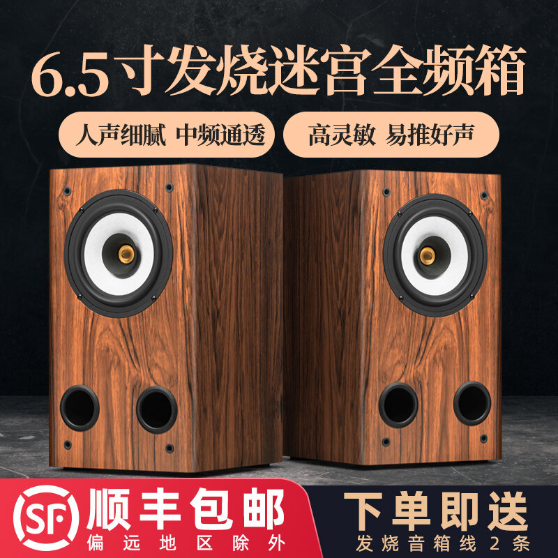 Music Family 6.5-Inch Full-Frequency Speaker Audiophile Hifi Passive Bookshelf Maze Speaker Machine Speaker Household
