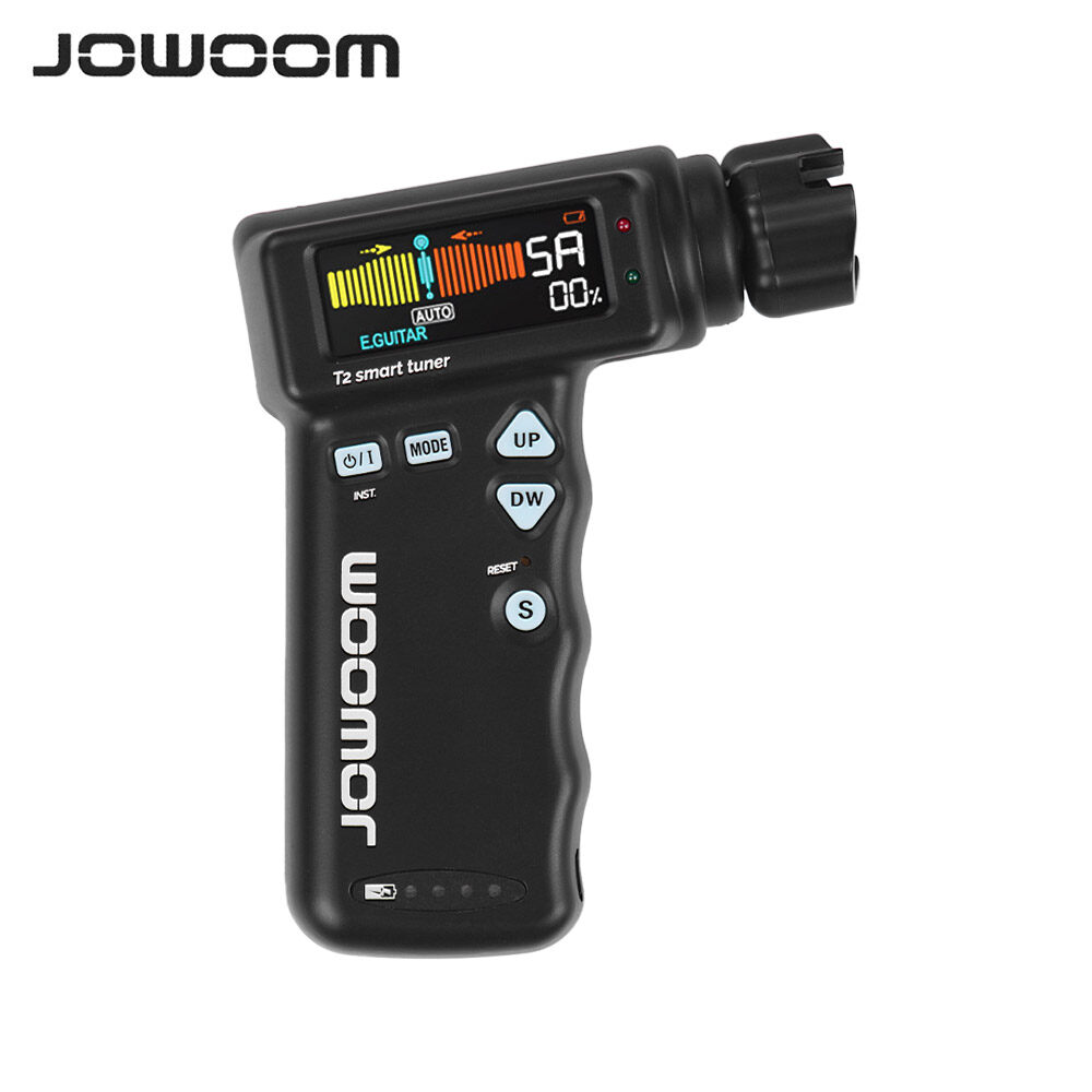 JOWOOM T2 Multi-functional Smart Guitar Tuner Peg String Winder for Guitar Ukulele Chromatic Tuning Built-in Rechargeable Lithium Bat-tery