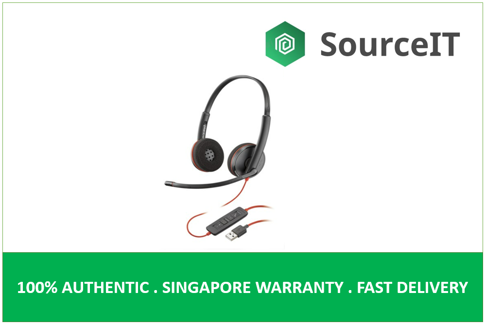 Poly/Plantronics BLACKWIRE 3220/3225 Series UC Headset - 2 Years Local Warranty [Authorized Reseller]