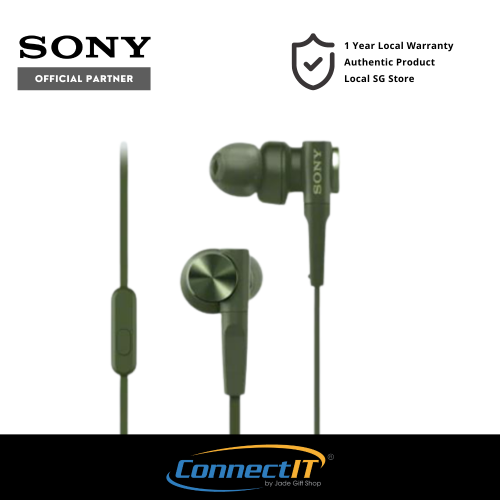 Sony MDR-XB55AP Extra Bass In-Ear Earphones For Smartphones (Green)