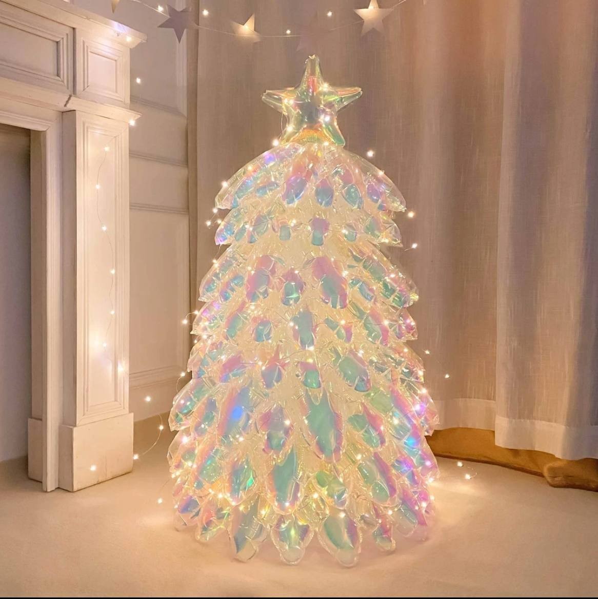 Crystal Christmas tree, 3D inflatable colorful balloons, Christmas decorations, photography, car accessories